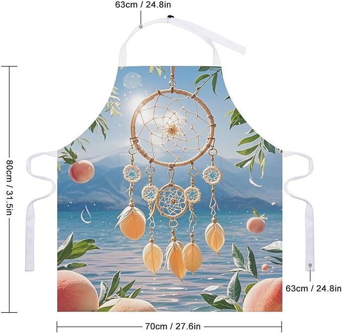 Waterproof Apron Adjustable Bib Aprons with Pockets Orange Cat Sleeping Apron Kitchen Aprons for Women Men
