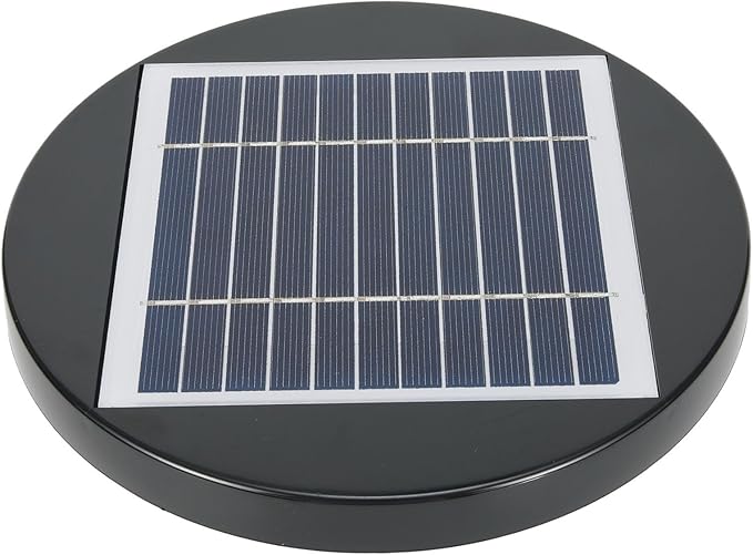 Portable Solar Vent Fan, Solar Powered Roof Fan Ventilator Loft Vent For Shed, for Small Sheds, Chicken Coops, Greenhouses, Boat RV, Weatherproof Metal Shell