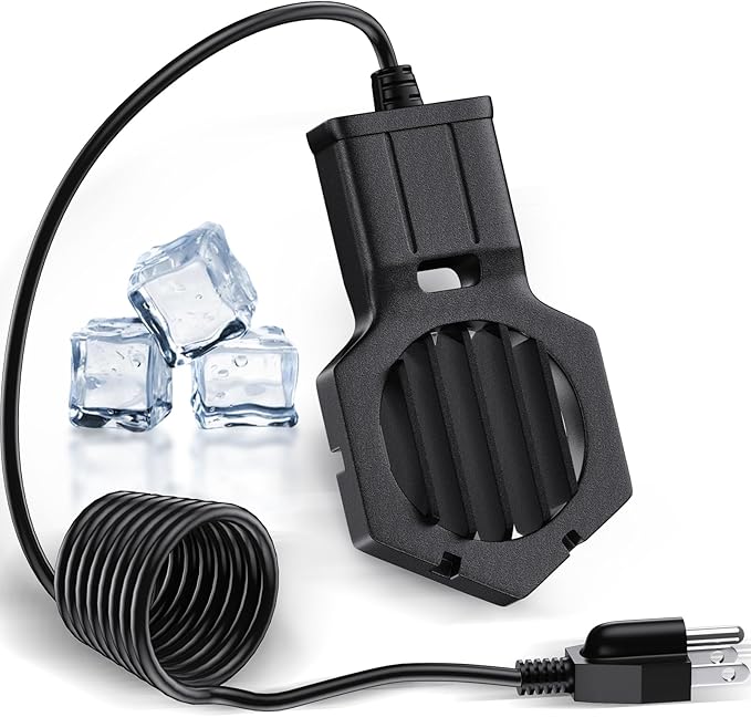 500W Pond Heater Submergible De-icer Cast Aluminum Chicken Water Heater,Stock Tank Heater for Livestock/Horse/Fish/Bird Bath Winter Outdoor, 10ft (500W)