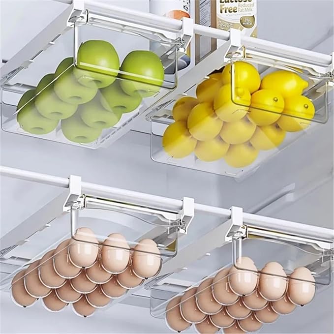 Egg Tray – Refrigerator Egg Organizer, Clear Plastic | Keep Eggs Secure & Visible in Your Fridge – Transparent Drawer-Style Storage Bin Saves Space, Protects Eggs, and Makes Kitchen Organization Easy
