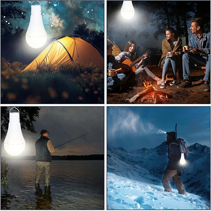 Solar Chicken Coop Light with Timer, 350LM 4 Modes Automatic Timer 2/4/6/8 Hours, USB Rechargeable, Waterproof Camping Tent Hiking Hurricane Outdoor Indoor Emergency LED Light (2)