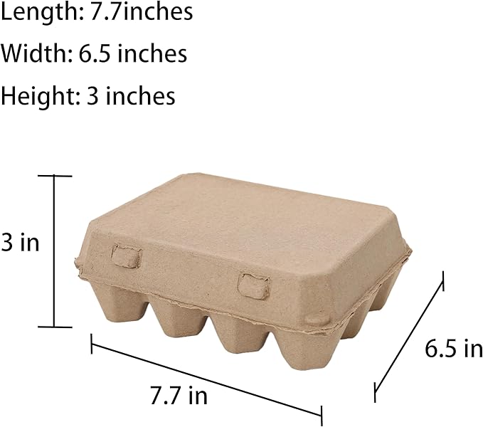 Egg Cartons Cheap Bulk, 3x4 Style Egg Storage Containers Holder, Sturdy Natural Pulp Material Perfect for Storing Extra Eggs (20 Pack)