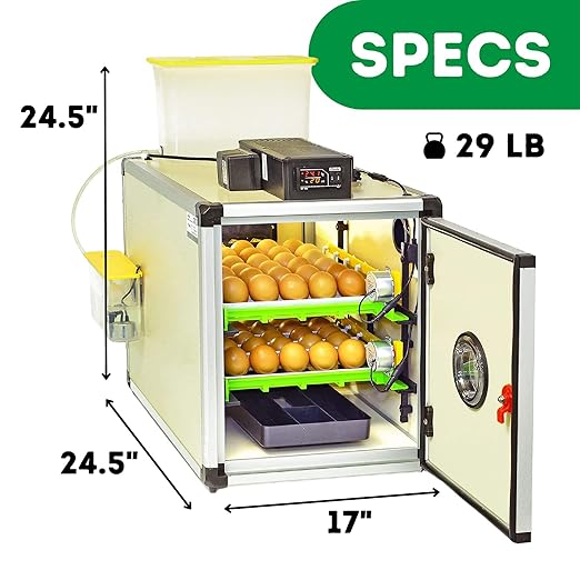 Incubators for Hatching Eggs – 60 Egg Incubator Setter & Hatcher with Automatic Turner & Digital Humidity Control Cabinet, Compact Chicken Incubator & Quail Egg Incubator by Hatching Time