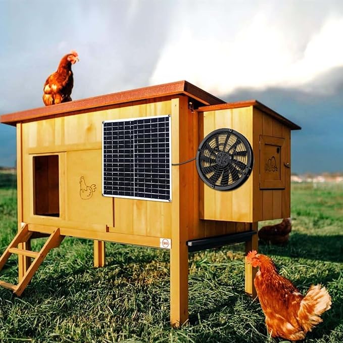 20W 16V Solar Exhaust Fan with High Speed Ventilation for Chicken Coop Barn Greenhouse