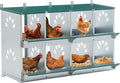 Chicken Nest Box, 8 Compartment Nesting Box, 8 Room Metal Nesting Boxes, Chicken Egg Laying Box Fit for Different Chicken Breeds