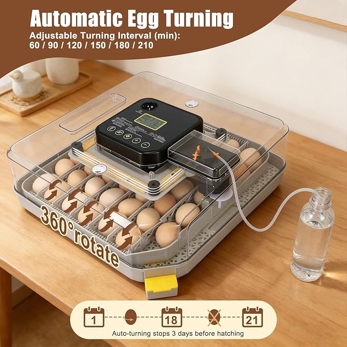Nest IV - 48 Egg Incubator for Breeders, Fully Automated, Accurate Humidity & Temp Control, Chick Separator, Flexible Egg Spacing, Custom Incubation Days, Auto Turning & Auto Stop, Easy Monitoring