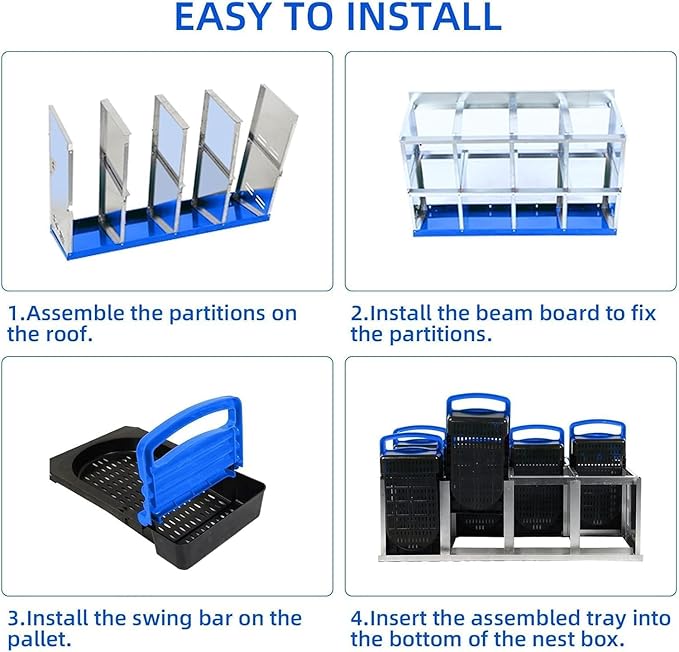 8 Hole Chicken Nesting Boxes - Nesting Boxes Chicken with Roll Away Design & Lid Cover,Easy Egg Collection, Hen Roosting Nest, Durable Poultry Laying Boxes for Hens
