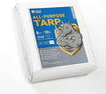 GUARD SHIELD Heavy Duty Tarp 8x10 Feet White Multi Purpose Thick Waterproof Poly Tarp Cover 10mil