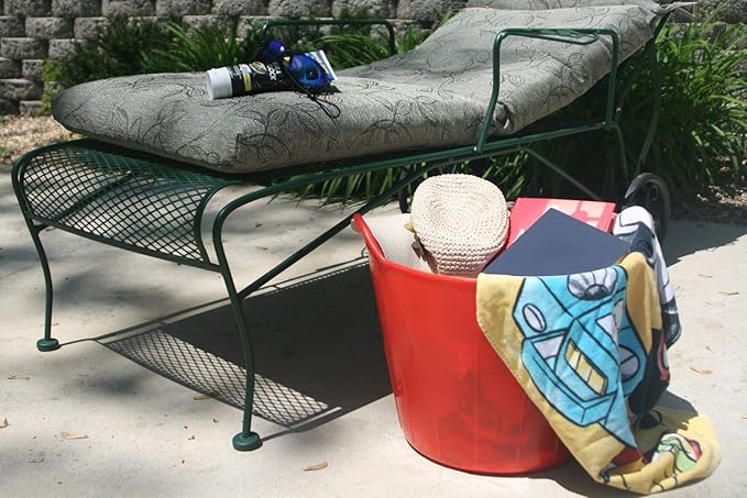 Little Giant® Poly/Rubber FlexTub Bucket | Ultra Durable & Versatile Farm Tub | Plastic Synthetic Gardening Tub (1, Red)