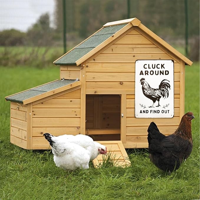 Vintage Metal Signs Chicken Coop Signs for Farm Yard Decor, Tin Sign for Home Farm Chicken Coop Farmhouse Kitchen Garden Decor 8 X 12 Inch