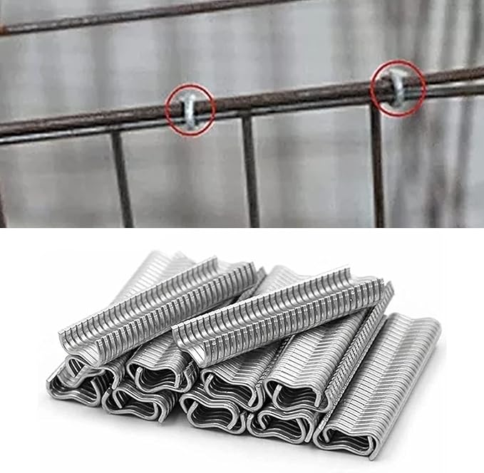 2400PCS M Nail Ring Pliers, Metal Precision Animal Cages Chicken Coop Wire Clip Buckles Kits for Chicken Rabbit Cage Building