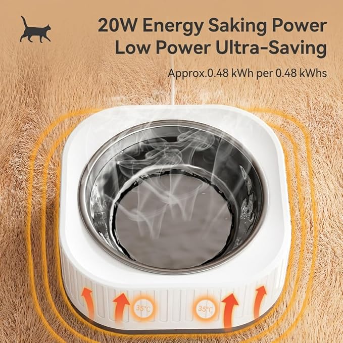 Heated Water Bowl, with Waterproof Design, Keeps Water Warm (35-40°C) in Gardens, Thermostatic Control Anti-Freeze Heated Pet Water Bowl for Chicken,Duck,Goose,Rabbit (Yellow)