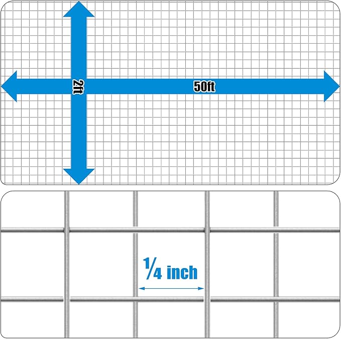 Fencer Wire 23 Gauge Galvanized Hardware Cloth with Mesh Size 1/4" x 1/4" (2 ft. x 50 ft.)