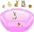 Amakunft Small Animal Playpen with Mesh Cover 47x23.6x15in – Portable Pop-Up Bunny Play Pen| Foldable and Breathable Indoor Outdoor Chick Brooder Box for Guinea Pig, Hamster, Rabbit, Kitten