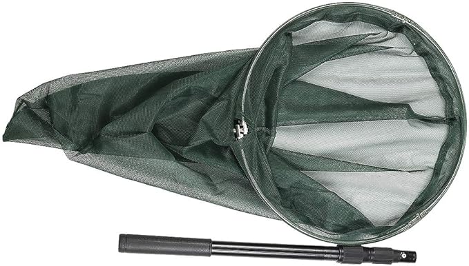RESTCLOUD Professional Insect and Butterfly Net with 14" Stainless Ring, 26" Net Depth, Strong Aluminum Telescopic Handle Extends to 39", Full Extended to 53 Inches Green