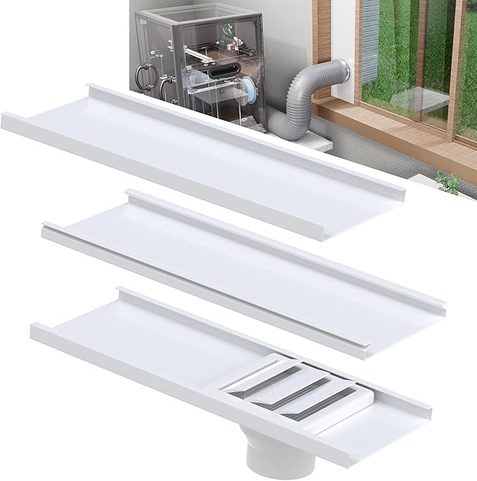Mxclimate Window Vent Kit Fit with 3”/4” Ducting Hose for Sliding Windows,Adjustable Window Seal Kit for Duct Fans,3D Printer Enclosure,Dryer,Grow Tent