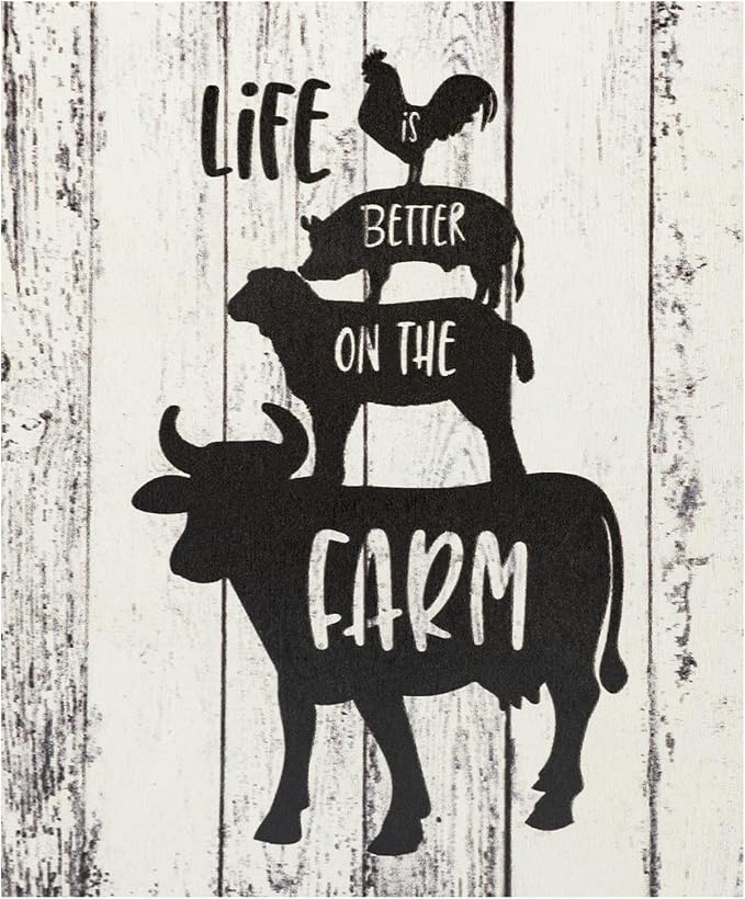 JennyGems Life is Better on the Farm Wooden Sign, Cow Chicken and Pig Decor, Farmhouse Decorations, Made in USA