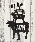 JennyGems Life is Better on the Farm Wooden Sign, Cow Chicken and Pig Decor, Farmhouse Decorations, Made in USA
