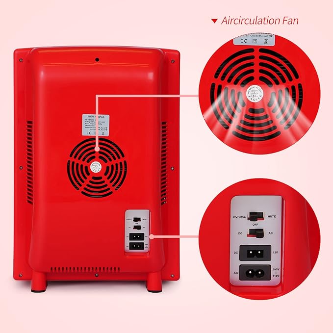 RYFT Incubators for Hatching Eggs, 25L Portable Reptile Scientific Lab Incubator with 5°C-60°C, 12V/110V Heating and Cooling for Small Reptiles (Red)