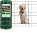Gisafai Galvanized Welded Wire Fence 2 ft x 100 ft for Dog Chicken Hog Deer Goat Cattle 16ga Garden Border PVC Coated Fencing Roll Border Yard Vegetable Plant Animals Protection Poultry Netting(Green)