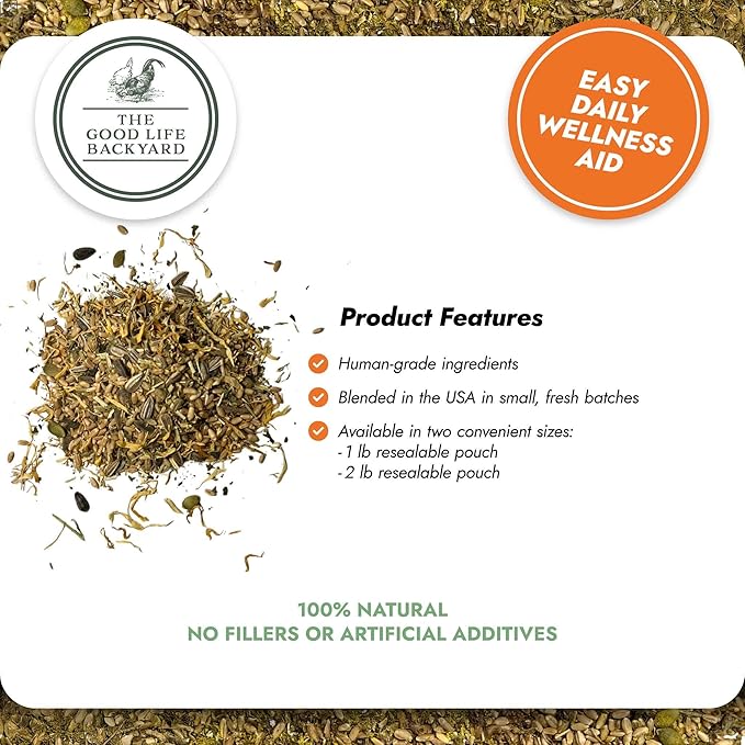 Good Life Backyard Superfood Strength for Chickens – General Wellbeing Nutrient Rich Poultry Supplement (2 lb Pouch) | Hatching Time