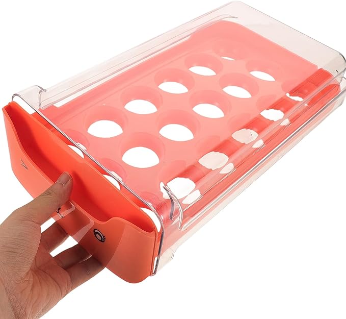 Stackable Plastic Egg Storage Box Single Layer Egg Organizer Drawer for Refrigerator Fridge Space-saving Food Storage Case