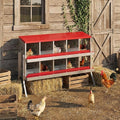 10 Holes Chicken Nesting Boxes, Nesting Boxes for Chickens, Easy to Clean and Install, Chicken Laying Box for Outdoor Chicken Coop Farm Yard, Red