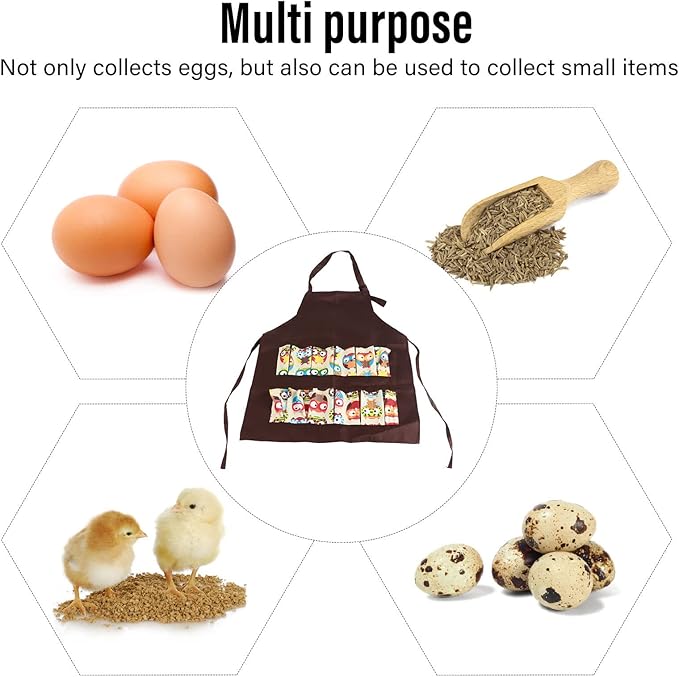 Egg Apron,Egg Collecting Apron,Hands Free Egg Collecting Gathering Holding Bib Apron with 12 Pockets for Chicken Hen Goose Duck Fresh Eggs for Fresh Eggs Women(children)