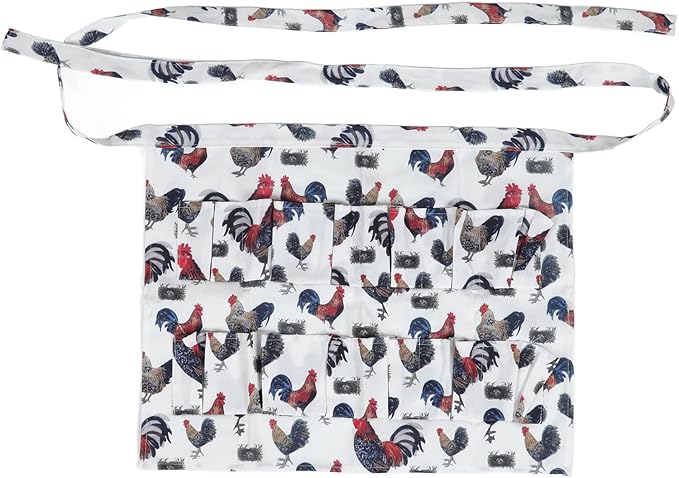 Eggs Collecting Apron for Chicken Hens Duck Goose, Adult Style L with 12 Pockets, Hands Free Egg Gathering Apron for Farm Kitchen Use, Strong Cloth Material for Safe Egg Storage (Type 4)