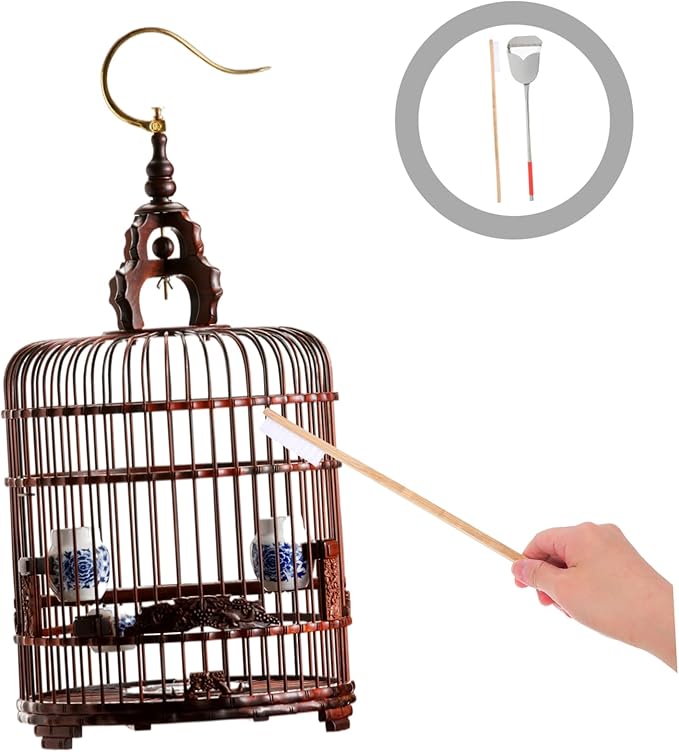 Totority 2pcs Bird Cage Cleaning Brush Set Droppings Shovel Tools Birdcage Accessories
