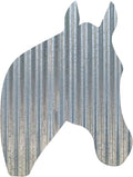 Rustic 3D Corrugated Metal Animal Signs (Horse Head, 18 Inch)