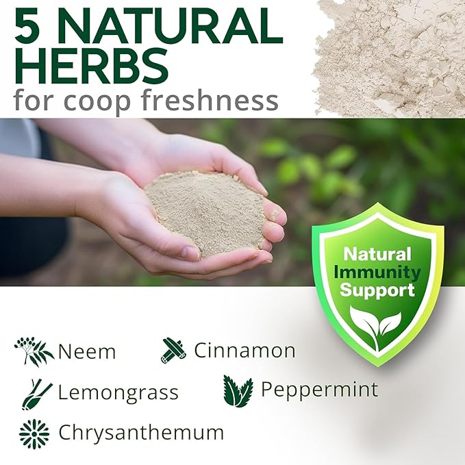 Dust Bath Herb Blend for Chickens - Keep Feathers Clean & Healthy - Food Grade, Natural Nesting Box Herbs for Bedding, Coop Floor, USA (5 LB)