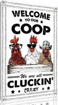 Funny Chicken Coop Metal Signs Farmhouse Decor Welcome Sign for Outdoor Chicken Coops Vintage Farm House Garden Barn Rooster Decorations 8x12 Inch