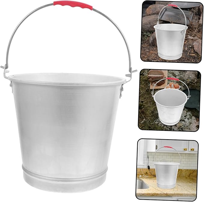Mikinona Creative Aluminum Water Barrel Capacity Storage Bucket for Milk Ice and More Multipurpose Heavy-Duty Container for Beach Farm and Camping Use Portable and Easy to Clean