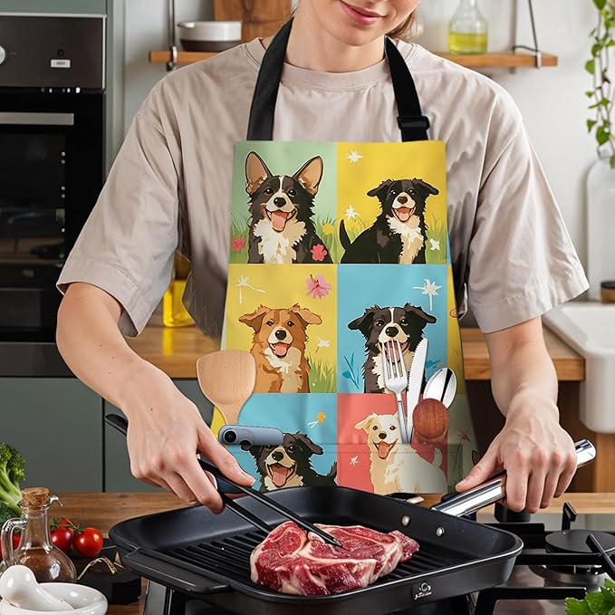 Apron Adjustable Waterproof with Two Deep Pockets Wowen men for Summer BBQ Pool Parties & Resorts