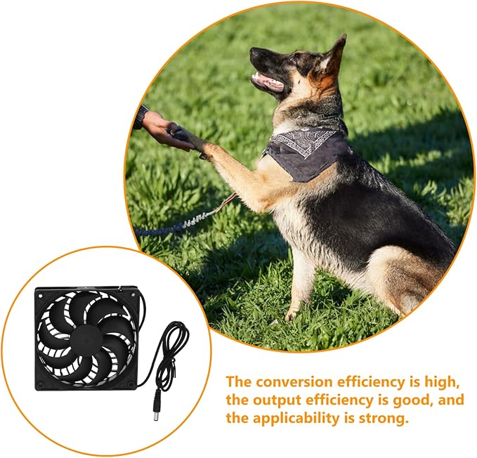 Milisten Indoor Cooling Ventilation Solar Fan for Dog Chicken House High Efficiency Solar Panel