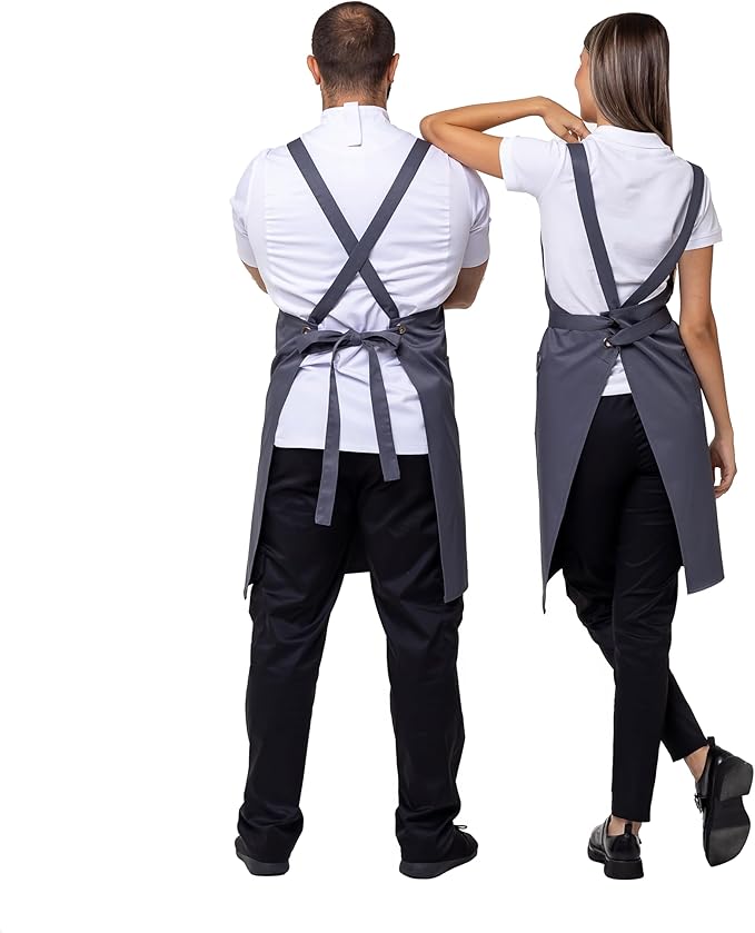 Aquasafe Water-Repellent Cross-Back Bib Apron - Unisex One Size