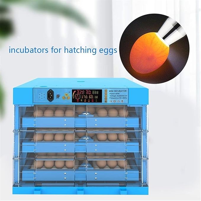 192 Digital Egg Incubator Automatic Turning Temperature Control with Ledndler for Hatching Chickens Ducks Goose Birds,