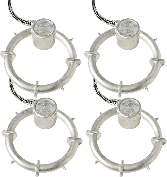 Farm Innovators 4 Pack Submergible Tank De-Icer, 1000W Water Deicer- Ice Chaser Cast Aluminum Design with Chew Proof Cord for Livestock Water Stock Tank