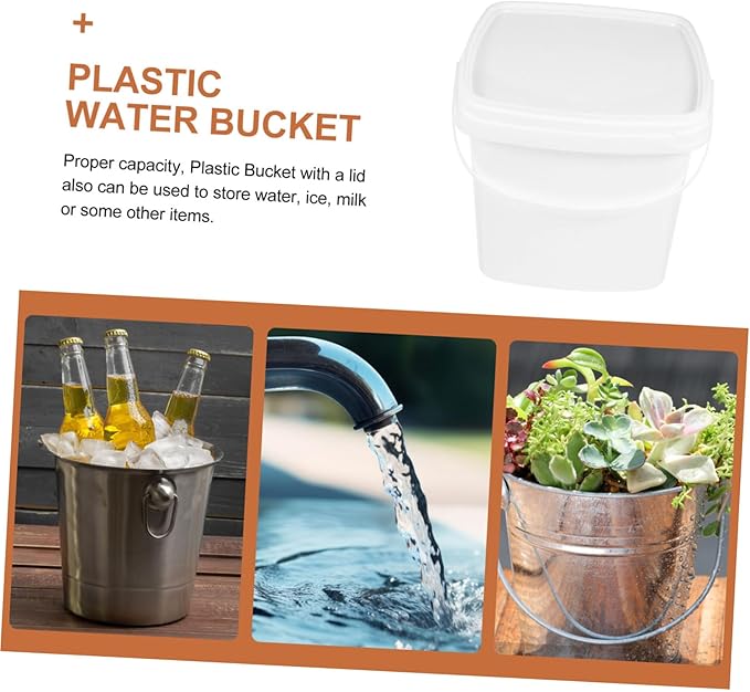 Healifty Portable Plastic Water Bucket with Handle Square Storage Container for Home Garden Farm Multipurpose Utility Bucket for Liquids Cleaning and Gardening Tasks