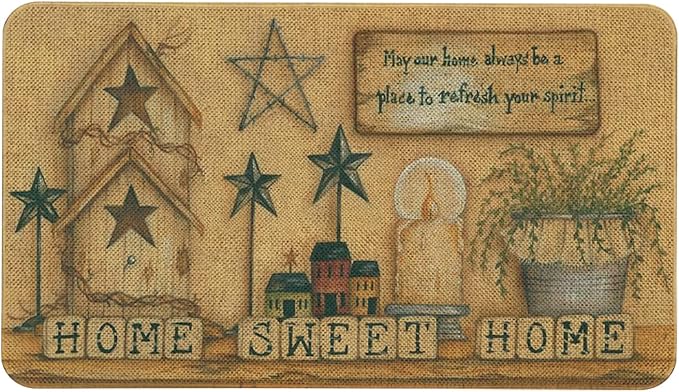 Roszwtit Farmhouse Kitchen Rugs and Mats, Home Sweet Home Door Mat, Seasonal Washable Non-Slip Floor Mats for Home Kitchen Decor 30x17 Inch