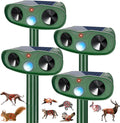 2026 IP65 Sonic Raccoon Fortress Pro Deer Repellent Outdoor, Solar Ultrasonic Animal Repellent Outdoor Squirrel Deterrent with Motion Sensor to Scare Cat Rabbit Skunk Dog Out of Garden Farm(4Pack)