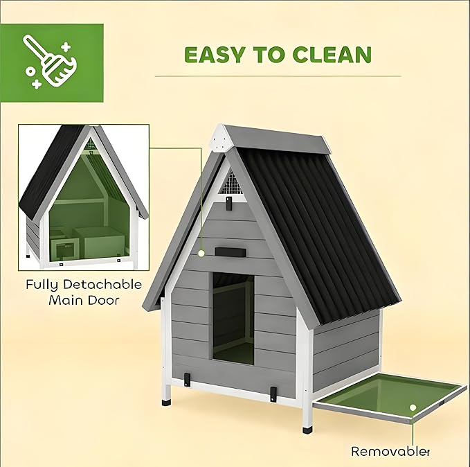 Pet-Friendly Backyard Chicken Coop, All-in-One Wooden Chicken House & Enclosed Run - Easy Access for Egg Collection & Cleaning, Perfect Starter Coop for Family Pets & Fresh Eggs
