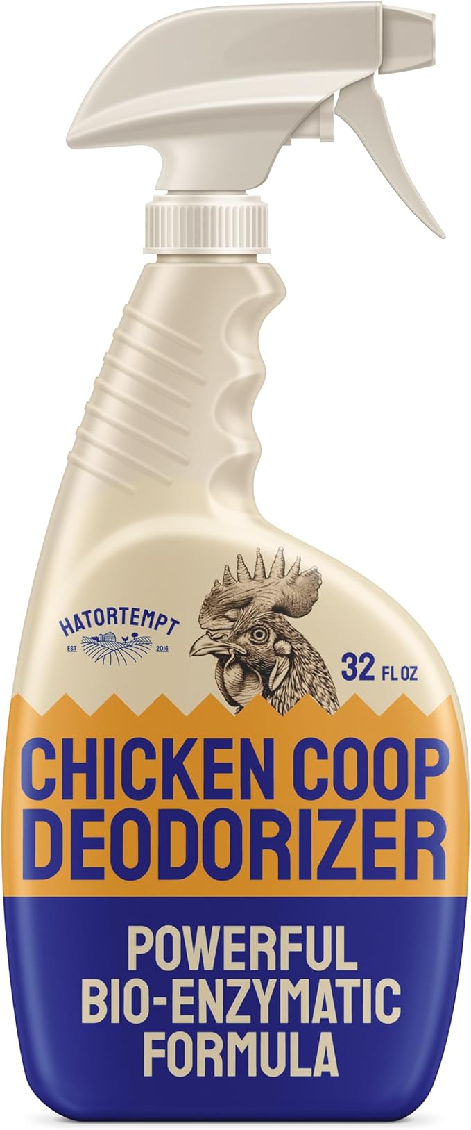 Hatortempt Chicken Coop Deodorizer & Cleaner Spray - 32 Oz, Unscented - Ammonia Control Odor Eliminator & Coop Refresher for Chickens