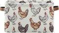JIPONI Chickens Fabric Storage Bins for Shelves, Decorative Storage baskets for organizing, Closet Organizer with Handle for Cloth, Toys, Bedrooms, Farmhouse