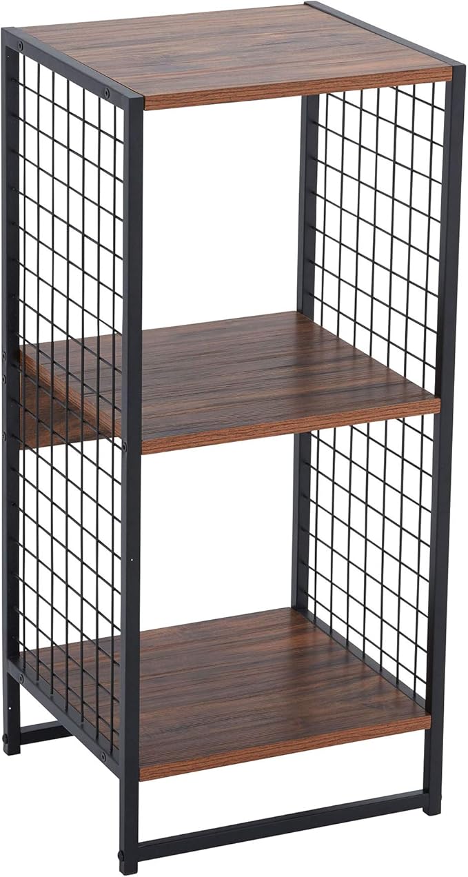 Household Essentials Cube Book Shelf with Metal Mesh Wire Sides