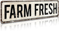 Fresh Fresh Unique Metal Tin Sign, Barn Sign, Farmer Sign, Eggs Sign, Chicken Coop Décor, Farm Fresh Sign, Business Sign, 4-Inch by 16-Inch Sign
