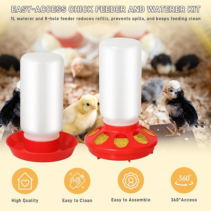 Upgraded Brooder Box for Chick Starter Kit, Chicken Brooder Playpen with 12 * 12inch Brooder Heat Plate, Chicks Feeder & Waterer, Chick Perch Up to 25 Chicks,Duck,Quail