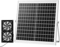 VEVOR Solar Powered Fan, 15W Solar Panel with 2 Fans, Adjustable Solar Panel Angle, 2668 RPM High-Speed, Flexible Installation, Fast Air Exchange for Greenhouse, Grow Tents, Chicken Coops, Shelters