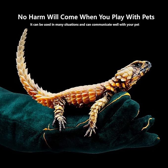 23inch Animal Handling Gloves, Animal Control Gloves Bite Resistant Snake Proof Cowhide Reinforced Leather Protection Dog Training Glove for Cats Scratch Reptiles Birds Falcon Grabbing